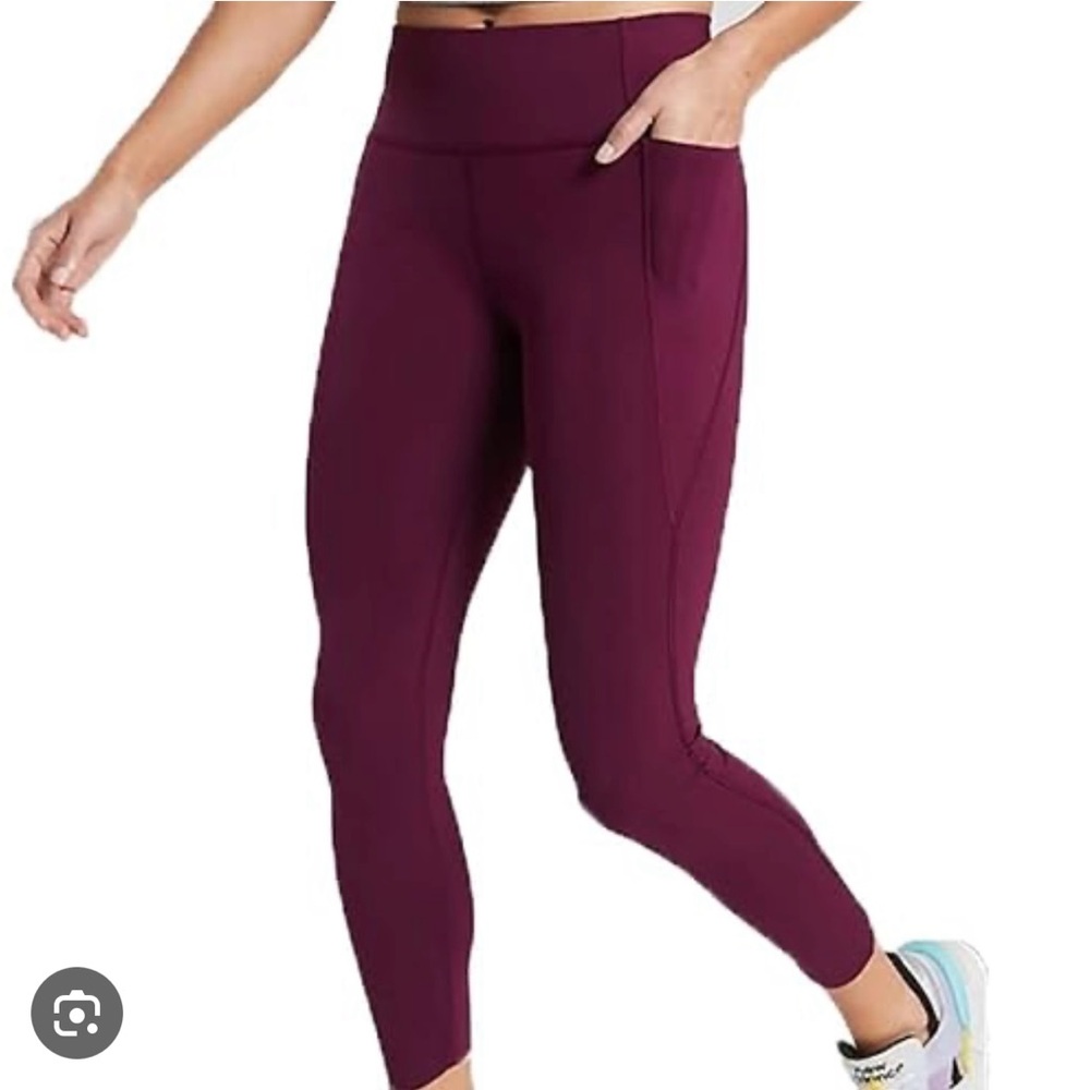 Athleta Velocity Stash Pocket 7/8 Tight in High-Beach Plum (deep purple)
